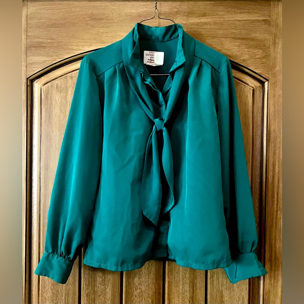 Vintage Pendleton Country Sophisticate Petite - Emerald Green Button Up Blouse